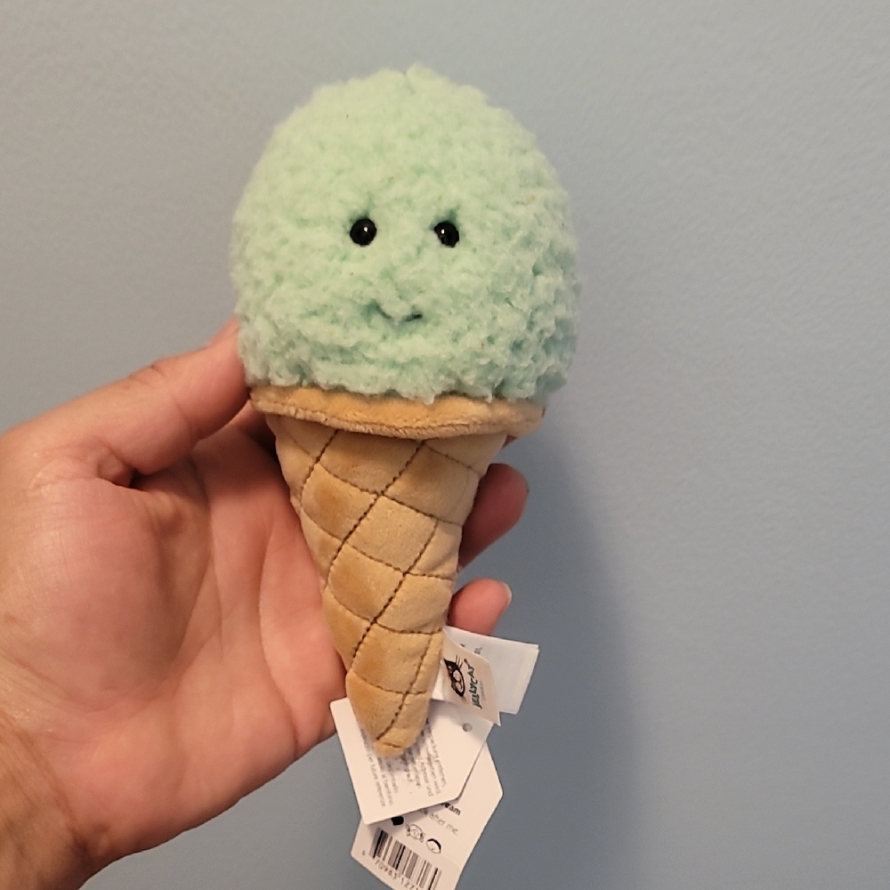 Jellycat Mint Green Ice Cream Cone Plush Retired.